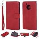 For Motorola Moto G5 Solid Color Horizontal Flip Protective Case with Holder & Card Slots & Wallet & Photo Frame & Lanyard(Red) - 1