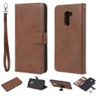 For Xiaomi Pocophone F1 Solid Color Horizontal Flip Protective Case with Holder & Card Slots & Wallet & Photo Frame & Lanyard(Brown) - 1