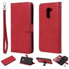 For Xiaomi Pocophone F1 Solid Color Horizontal Flip Protective Case with Holder & Card Slots & Wallet & Photo Frame & Lanyard(Red) - 1