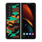 For Samsung Galaxy Z Fold3 5G Camouflage Clouds Embossed Silicone Phone Case(Green+Orange) - 1