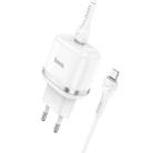hoco N24 Victorious Single Port USB-C/Type-C PD20W Charger + Type-C to 8 Pin Cable, EU Plug(White) - 1
