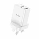 hoco NK4 Sharp Dual USB Port Charger, UK Plug(White) - 1