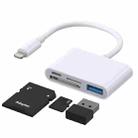 JOYROOM S-H142 4 in 1 8 Pin to SD / TF Card + 8 Pin Charge + USB Interface OTG Camera Reader Adapter, Compatible with IOS 13(White) - 1
