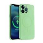 For iPhone 12 Pro Liquid Silicone Full Coverage Magsafe Phone Case(Green) - 1