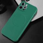 For iPhone 12 Pro Liquid Silicone Full Coverage Magsafe Phone Case(Dark Green) - 2