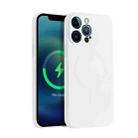 Liquid Silicone Full Coverage Magsafe Phone Case For iPhone 12 Pro Max(White) - 1