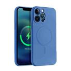 For iPhone 12 Pro Max Liquid Silicone Full Coverage Magsafe Phone Case(Blue) - 1
