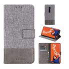 For OPPO Reno2 MUMXA MX102 Horizontal Flip Canvas Stitching Leather Case with Holder & Card Slots & Wallet(Grey) - 1