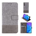 For OPPO Realme 5 MUMXA MX102 Horizontal Flip Canvas Stitching Leather Case with Holder & Card Slots & Wallet(Grey) - 1