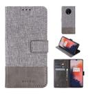 For OnePlus 7T MUMXA MX102 Horizontal Flip Canvas Stitching Leather Case with Holder & Card Slots & Wallet(Grey) - 1