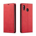 For Galaxy A20 Forwenw Dream Series Oil Edge Strong Magnetism Horizontal Flip Leather Case with Holder & Card Slots & Wallet & Photo Frame(Red) - 1