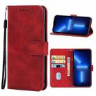 For iPhone 13 Pro Leather Phone Case (Red) - 1