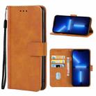 For iPhone 13 Pro Leather Phone Case (Brown) - 1