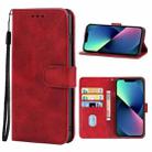 For iPhone 13 mini Leather Phone Case (Red) - 1