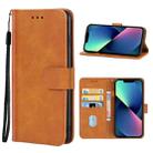 For iPhone 13 mini Leather Phone Case (Brown) - 1