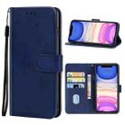 For iPhone 11 Leather Phone Case (Blue) - 1