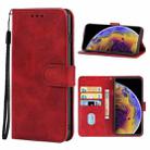 For iPhone X / XS Leather Phone Case(Red) - 1