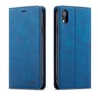 For iPhone XR Forwenw Dream Series Oil Edge Strong Magnetism Horizontal Flip Leather Case with Holder & Card Slots & Wallet & Photo Frame(Blue) - 1