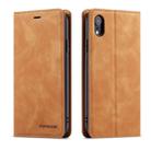 For iPhone XR Forwenw Dream Series Oil Edge Strong Magnetism Horizontal Flip Leather Case with Holder & Card Slots & Wallet & Photo Frame(Brown) - 1