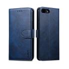 For iPhone 8 Plus / 7 Plus GUSSIM Magnetic Horizontal Flip Leather Case with Holder & Card Slots & & Wallet(Blue) - 1