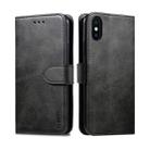 For iPhone X / XS GUSSIM Magnetic Horizontal Flip Leather Case with Holder & Card Slots & & Wallet(Black) - 1