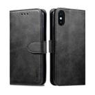 For iPhone XR GUSSIM Magnetic Horizontal Flip Leather Case with Holder & Card Slots & Wallet(Black) - 1