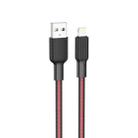 hoco X69 8 Pin Jaeger Charging Data Cable, Length: 1m(Black Red) - 1