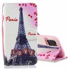 For iPhone 13 Pro Max Colored Drawing Leather Phone Case (Love Tower) - 1