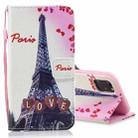 For iPhone 13 Pro Colored Drawing Leather Phone Case (Love Tower) - 1