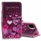 For iPhone 13 Pro Colored Drawing Leather Phone Case (Letter and Heart) - 1