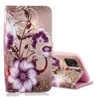 For iPhone 13 Colored Drawing Leather Phone Case(Lotus) - 1