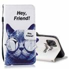 For iPhone 13 mini Colored Drawing Leather Phone Case (Cool Cat) - 1