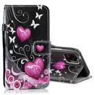 For iPhone 13 mini Colored Drawing Leather Phone Case (Peach Heart) - 1