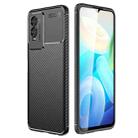 For vivo Y76s Carbon Fiber Texture Shockproof TPU Phone Case(Black) - 1