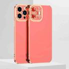 For iPhone 13 Pro Max 6D Electroplated TPU Phone Case (Pink) - 1