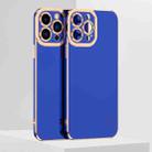 For iPhone 13 Pro Max 6D Electroplated TPU Phone Case (Blue) - 1