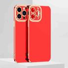 For iPhone 13 Pro Max 6D Electroplated TPU Phone Case (Red) - 1