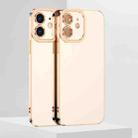 For iPhone 12 6D Electroplated TPU Phone Case(White) - 1