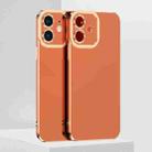 For iPhone 12 6D Electroplated TPU Phone Case(Brown) - 1