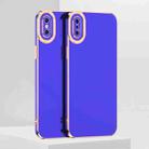 For iPhone X / XS 6D Electroplated TPU Phone Case(Blue) - 1
