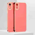 For iPhone XR 6D Electroplated TPU Phone Case(Pink) - 1