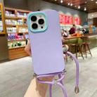 For iPhone 13 mini 3 In 1 PC + TPU Solid Color Phone Case (Purple) - 1