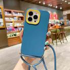 For iPhone 13 3 In 1 PC + TPU Solid Color Phone Case(Blue) - 1