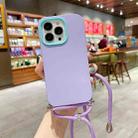 For iPhone 13 Pro 3 In 1 PC + TPU Solid Color Phone Case (Purple) - 1