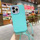 For iPhone 13 Pro Max 3 In 1 PC + TPU Solid Color Phone Case (Mint Green) - 1