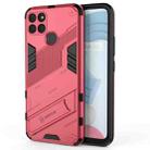 For OPPO Realme C21Y Punk Armor 2 in 1 PC + TPU Shockproof Phone Case(Light Red) - 1
