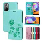 For Xiaomi Redmi Note 11 Pro+ 5G Rose Embossed Leather Phone Case(Green) - 1