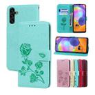 For Samsung Galaxy A13 5G Rose Embossed Leather Phone Case(Green) - 1
