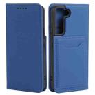 For Samsung Galaxy S22 5G Strong Magnetism Liquid Feel Horizontal Flip Leather Phone Case(Blue) - 1