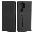 For Samsung Galaxy S22 Ultra 5G Strong Magnetism Liquid Feel Horizontal Flip Leather Phone Case(Black) - 1